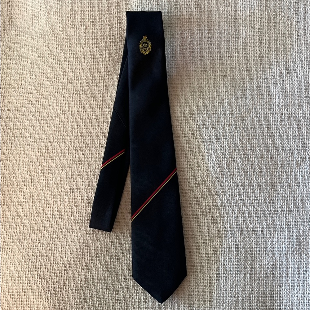 VTG AUSTRALIAN Tee-Dee Dark Navy Blue Tie Red Gold Stripe Official Emblem‎ - Picture 3 of 7